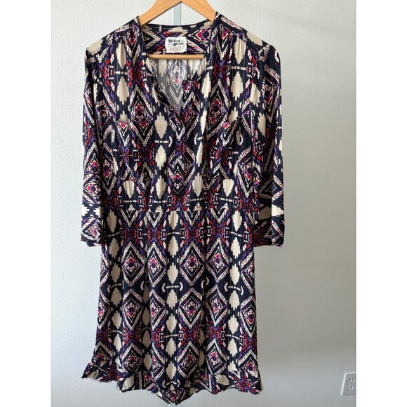 Holding Horses for Anthropologie Dress 4 Tribal Ikat Print Boho Festival Casual - Picture 12 of 15
